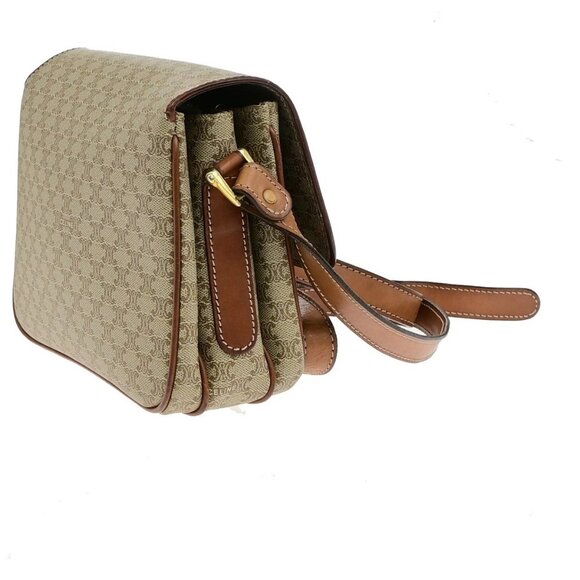 CELINE Logo Macadam Pattern Shoulder Bag PVC Leather Brown GHW Italy 65YH141 - Picture 4 of 16